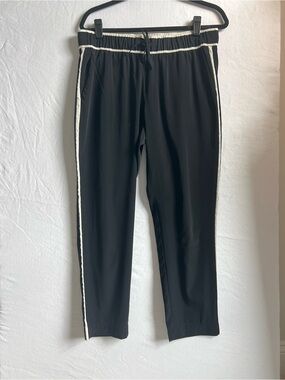 Banana Republic Black Silky Joggers with White Stripe size M